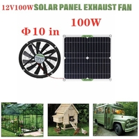 Panneau solaire en silicium monocristallin de 100 W Film solaire 18V Ventilateur à énergie solaire de 10 pouces Mini-refroidissement Ventilateur d