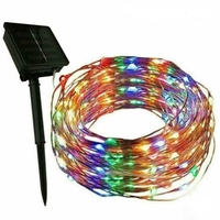 Panneau solaire guirlande lumineuse fil de cuivre 8 modes guirlandes lumineuses décor de fête de jardin étanche