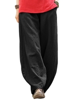 Pantalon ample pour femme Jambes larges avec poches Pantalon surdimensionné de méditation baggy