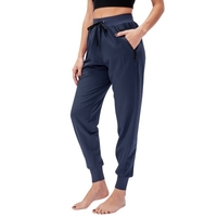 Pantalon de jogging femme avec poches cordon de serrage élastique taille haute pantalon de yoga ample Joggers