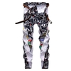 Pantalon en jean extensible Hip Hop pour hommes Pantalon en denim peint coupe ajustée pour streetwear masculin