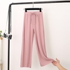 Pantalons à jambes larges pour femmes,  taille haute et élastique,  pantalon ample décontracté et décontracté