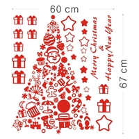 Papier Peint DIY Joyeux Noël Autocollants Art Mural Autocollants Mur Amovible pour Décalcomanie de la Chambre 60 * 67cm