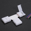 Paquet de 10 diviseurs rapides de connecteur de bande de RGB LED de la forme 4 de T blanc