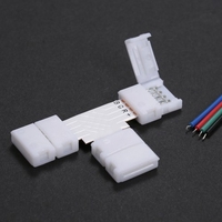 Paquet de 10 diviseurs rapides de connecteur de bande de RGB LED de la forme 4 de T blanc