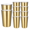 Paquet de 10 gobelets en acier inoxydable couleur or de 500 ml