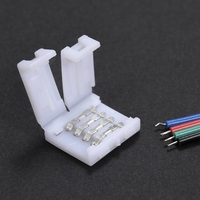 Paquet de 10 séparateurs rapides de connecteur de bande de RGB LED blanc de 4 bornes