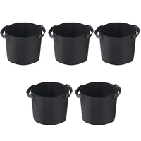 Paquet de 5 sacs de culture de 5 gallons avec poignées à sangle