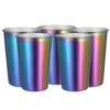Paquet de 5 tasses en acier inoxydable arc-en-ciel de 500 ml