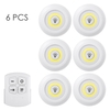 Paquet de 6 lampes de lecture à DEL COB de 4, 5 V avec 1 W avec télécommande