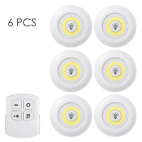 Paquet de 6 lampes de lecture à DEL COB de 4, 5 V avec 1 W avec télécommande