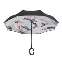 Parapluies renversés imperméables inversés imperméables de parapluie de publicité de voiture de doubles couches mains-libres