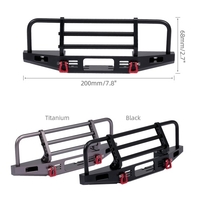 Pare-chocs avant en métal avec 2 lampes DEL pour voiture sur chenilles Axial SCX10 RC 1/X Traxxas TRX-4 RC4WD