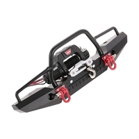 Pare-chocs avant en métal avec 2 lumières LED et treuil électrique de contrôle à distance pour Traxxas TRX-4 SCX10II 90046