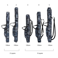 Pêche pliante Portable Rod Transporteur Canvas Pêche Pole Rangements Bag Case engins de pêche Tackle