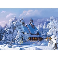 Peinture au diamant Peinture au diamant DIY 5D Snow Lodge