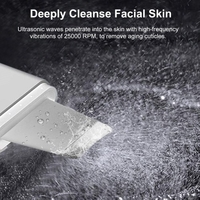 Pelle à ultrasons Épurateur de peau pour le visage Spatule pour la peau Nettoyant pour les pores Chauffant Nettoyage du visage pour les points noirs,  l