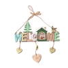 Pendentif de lettre de cloches en bois de Noël Bienvenue au signe de la porte