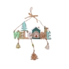Pendentif de lettre de cloches en bois de Noël Bienvenue au signe de la porte