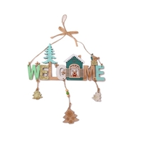 Pendentif de lettre de cloches en bois de Noël Bienvenue au signe de la porte