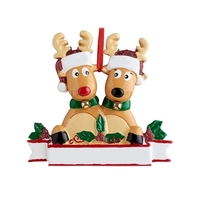 Pendentif personnalisé de famille de renne T-shirt de Noël Décoration suspendue Cadeau de Noël de famille