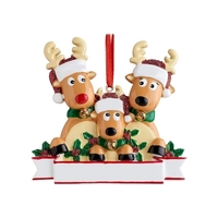 Pendentif personnalisé de famille de renne T-shirt de Noël Décoration suspendue Cadeau de Noël de famille