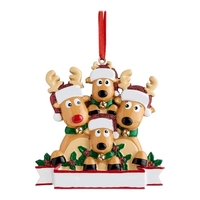 Pendentif personnalisé de famille de renne T-shirt de Noël Décoration suspendue Cadeau de Noël de famille