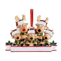 Pendentif personnalisé de famille de renne T-shirt de Noël Décoration suspendue Cadeau de Noël de famille