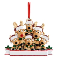 Pendentif personnalisé de famille de renne T-shirt de Noël Décoration suspendue Cadeau de Noël de famille