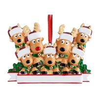 Pendentif personnalisé de famille de renne T-shirt de Noël Décoration suspendue Cadeau de Noël de famille