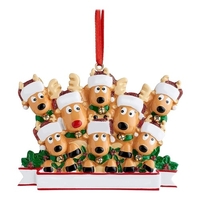 Pendentif personnalisé de famille de renne T-shirt de Noël Décoration suspendue Cadeau de Noël de famille