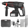 Perceuse à percussion rotative robuste sans balais 21 V,  4 fonctions,  1 pouce,  poignée réglable SDS-plus,  980 tr/min,  kit de démolition de perceuse sans fil (batterie 1x4, 0 Ah)