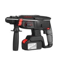 Perceuse à percussion rotative robuste sans balais 21 V,  4 fonctions,  1 pouce,  poignée réglable SDS-plus,  980 tr/min,  kit de démolition de perceuse sans fil (batterie 2x4, 0 Ah)
