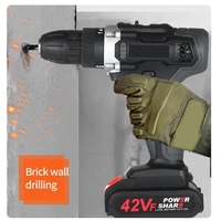 Perceuse sans fil 21V Kit Dirve 2 vitesses tout en cuivre Perceuse sans fil avec batteries 1x1.5Ah Chargeur rapide 15 + 1 réglage de couple Couple maximum 30N.m 3/8