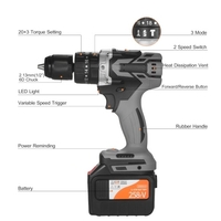 Perceuse sans fil 2Pack 21V 6.0A Batteries couple Max 200N.m 1/2 pouce mandrin sans clé en métal 20+3 Position 0-1550RMP vitesse Variable marteau perceuse tournevis