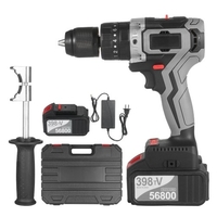 Perceuse-visseuse sans fil 21V 4.0A Batterie Couple maximum 200N.m Mandrin sans clé en métal de 1/2 pouce 20 + 3 positions 0-1550RMP Tournevis à percussion à percussion à vitesse variable avec boîte à outils en plastique