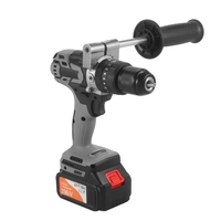 Perceuse-visseuse sans fil 21V 4.0A Couple maximal 200N.m Mandrin sans clé en métal de 1/2 pouce 20 + 3 positions 0-1550RMP Tournevis à percussion à percussion à vitesse variable avec boîte à outils en plastique