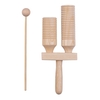 Percussion bois bloc 2 tons en bois Percussion Instrument de musique enfants jouets musicaux avec maillet