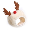 Pet White Antlers Christmas Hat Large Adjustable Santa Cap Cute Pet Decoration Head Accessories for Dogs Cats Puppy Kittens