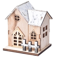Petite maison en bois décoration de bureau ornement en bois lumineux d