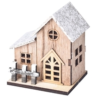 Petite maison en bois décoration de bureau ornement en bois lumineux d