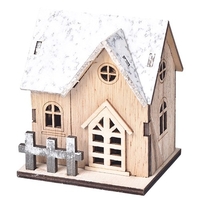 Petite maison en bois décoration de bureau ornement en bois lumineux d