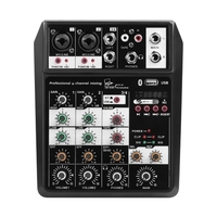 Petite table de mixage BT à 4 canaux avec effet de réverbération Karaoké domestique Performance de karaoké sur scène USB