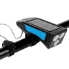 Phare de vélo à LED rechargeable USB à énergie solaire avec klaxon 3 modes d