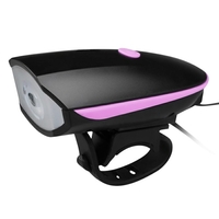 Phare de vélo à LED rechargeable USB avec corne 120dB 3 modes d