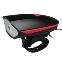 Phare de vélo à LED rechargeable USB avec corne 120dB 3 modes d