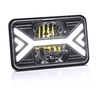 phares LED de voiture de 5 pouces de 4 x 6 pouces avec signal de virage jaune-auto à haut/baiche blanc