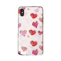 Phonecase Transparent Rouge En Forme De Coeur Designs Couverture En TPU Souple Coques De Téléphone Antichoc Mince Flexible De Protection Anti-Slip Couverture De Téléphone Portable pour iPhone
