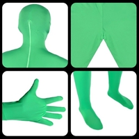 Photographie complète du corps Chromakey Costume Vert Unisexe Adulte Vert Body Costume Stretch pour Photo Vidéo Effet Spécial Festival Cosplay Carnaval,  180cm/71in Hauteur