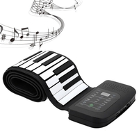Piano portable à 88 touches en silicone flexible à enrouler,  clavier pliable,  piano à main avec pédale de maintien de batterie (prise américaine)